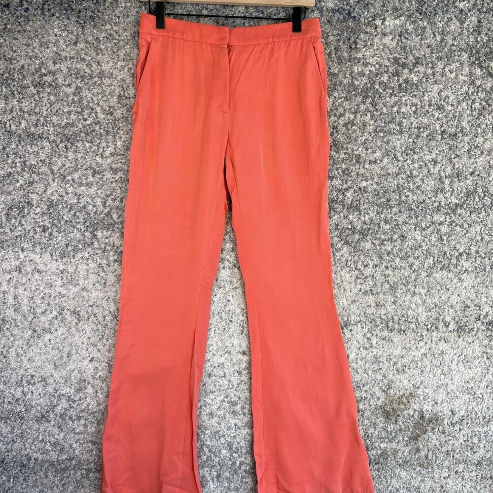 Stella McCartney Pants Womens 40 Coral Flare Split Hem‎ Dress Trousers Side Zip